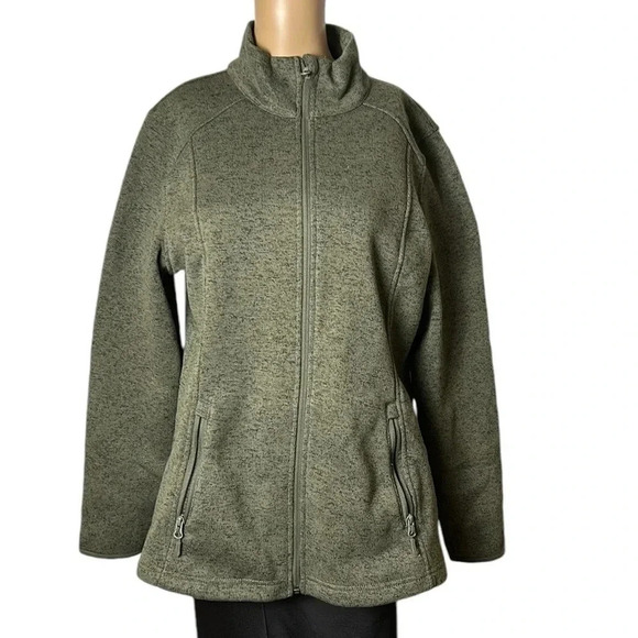 Y2K, fitted,heavy fleece jacket, sweater women XL, GREEN hiking,outdoors,EC - Picture 4 of 14